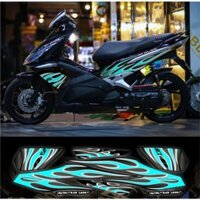 Tem rời 3 lớp Air Blade 2009 chế lửa nhiều màu,dán xe đen