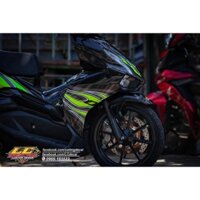 Tem rời Airblade 2020 xe đen - mẫu lửa xanh lá siêu ngầu