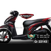 tem rời chỉ đỏ Vision đen nhám (F)