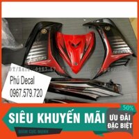Tem Rời Dán Xe Exciter 135 đỏ đen Cover