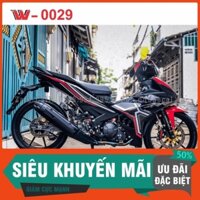 Tem Rời Dán Xe Exciter 150 đen đỏ chỉ