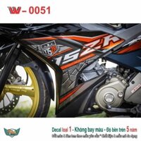 Tem rời Dán xe Exciter 150 đen cam y15zr