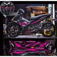 Tem rời dán xe exciter 150 màu hồng dán cho dàn áo xe đen siêu hót