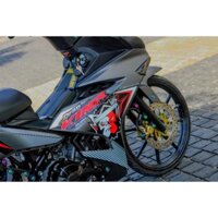 Tem Rời Dán Xe Exciter 150 Mẫu King Drag Xám Đỏ Đen Cực Hot, Hàng 3 Lớp Chất Lượng Cao Quyen Decal