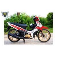 Tem rời dán xe jupiter mx trắng đỏ
