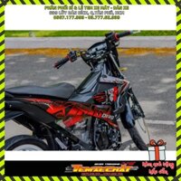 Tem Rời Dán Xe Raider FI Mẫu King Drag Đỏ Đen Cực Hot, Hàng 3 Lớp Chất Lượng Cao [TXC]