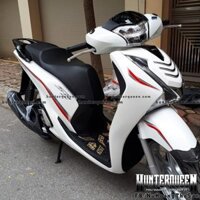 Tem rời dán xe SH 2017 trắng, chỉ màu xám đỏ. Decal chất lượng, bền đẹp