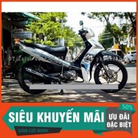 Tem Rời Dán xe Sirius Fi MX trắng xanh