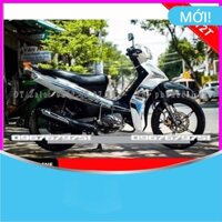 Tem Rời Dán xe Sirius Fi MX trắng xanh