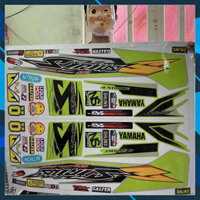 Tem rời dán xe sirius mẫ chữ S dán xe bạc xanh dạ