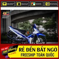 Tem Rời Dán Xe Sirius Mẫu Chữ Spark Nano Trắng Xanh