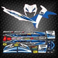 Tem rời dán xe sirius mẫu kẽm gai trắng xanh gp,Tem in 3 lớp chống nước ko bay màu