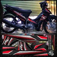 Tem rời dán xe sirius mẫu RC đỏ đen,Tem in 3 lớp chống nước ko bay màu