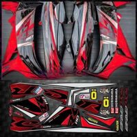 Tem rời dán xe sirius mẫu RC đỏ đen,Tem in 3 lớp chống nước ko bay màu