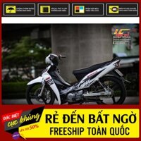 Tem Rời Dán Xe Sirius Mẫu Sọc Trắng Đen Đỏ Mẫu Mới