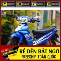 Tem Rời Dán Xe Sirius Mẫu Spark Nano Sọc Xanh Trắng Đen