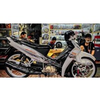 Tem rời dán xe sirius trắng đen