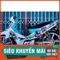 Tem Rời Dán Xe Sirius Trắng xanh Sonic