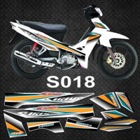Tem rời dán xe sirius xanh ngọc vàng xe trắng,Tem in 3 lớp chống nước ko bay màu(S018)