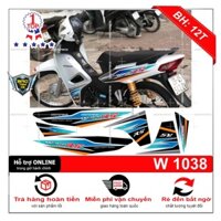 Tem rời dán xe wave 110 RS trắng xanh - Bi Decal