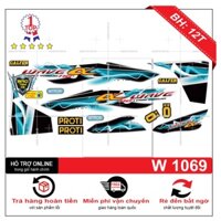 Tem rời dán xe wave a 110 2017 xanh trắng - Bi Decal