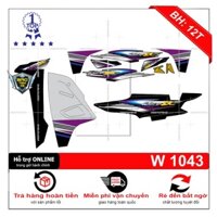 Tem rời dán xe wave  a 2017 đen bạc - Bi Decal