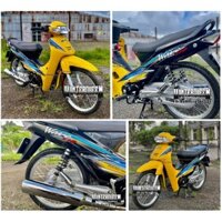 Tem rời dán xe WAVE độ siêu lôi cuốn. Decal vàng xanh nổi bật. Chống nước, bền màu