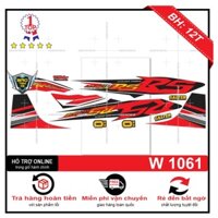 Tem rời dán xe wave RS 110 trắng đỏ - Bi Decal