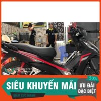 Tem Rời Dán Xe Wave RSX Chỉ đỏ , xe đen nhám