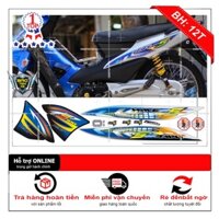 Tem rời dán xe wave S 100 bạc xanh - Bi Decal