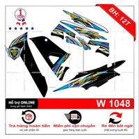 Tem rời dán xe wave X 100 2016 dán xe đen - Bi Decal