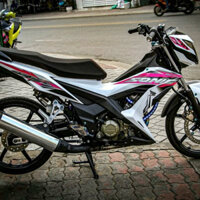 Tem Rời Decal Chế - mẫu Mới -Xe Sonic - màu Trắng Hồng Nhãn Dán