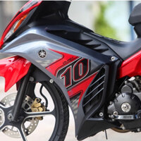 Tem rời exciter 135 2013 xám đỏ số 10 cover , tem 3 lớp cao cấp