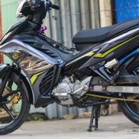 Tem rời Exciter 135 LC xám xanh đen họa tiết sóng - Decal 3 lớp cao cấp, chống nước, không bay màu
