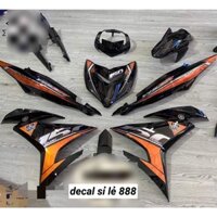 tem rời exciter 150 đen cam