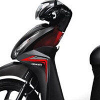 Tem Rời Honda Vision Dán Xe Đen Nhám Phối Đỏ