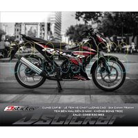 Tem rời Raider mẫu 2021 - tem đỏ dán xe đen