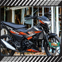 Tem rời Satria F150 đen cam