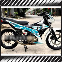 Tem rời Satria khỉ King drag Xanh Trắng