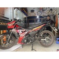 Tem Rời Satria mẫu king drag màu đỏ đen trắng vàng