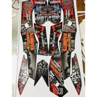 Tem rời Sirius 110 - mẫu thỏ Rabbit đỏ dán xe đen siêu ngầu