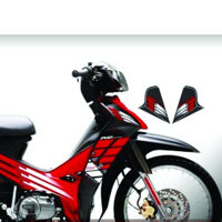 Tem rời Sirius Rc xe đen tem đỏ trắng