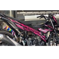 Tem Rời Suzuki Satria F150 Đen Hồng Decal Cao Cấp
