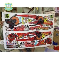 Tem rời vario 150 Samurai đỏ đen