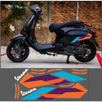 Tem rời Vespa sprint / primavera tách nền (không được lột lớp màng) dán được tất cả các màu xe màu cam tím xanh