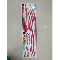 Tem Rời Vision Dán Xe Trắng Chỉ Đỏ Decal Cao Cấp