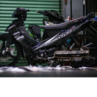 Tem Rời Xe cao cấp Sirius 110 mẫu R trắng đen đơn giản