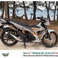 Tem rời xe Satria Trắng Cam