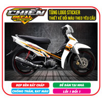 Tem rời xe sirius RC 100cc - 50cc trắng đen mẫu spark (tem 3 lớp)