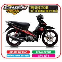 Tem rời xe sirius rc 110cc - 50cc màu đen đỏ (tem 3 lớp bền - đẹp)